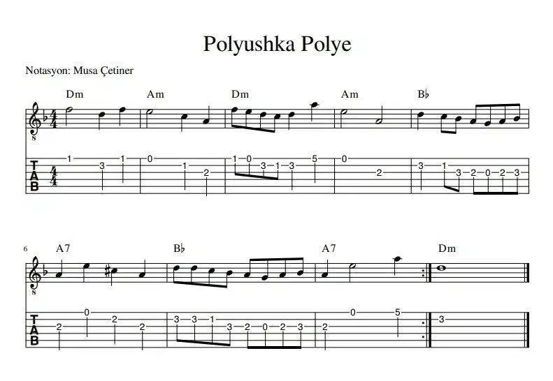 En Kolay Çalınan 5 Yan Flüt Notası - Polyushka Polye