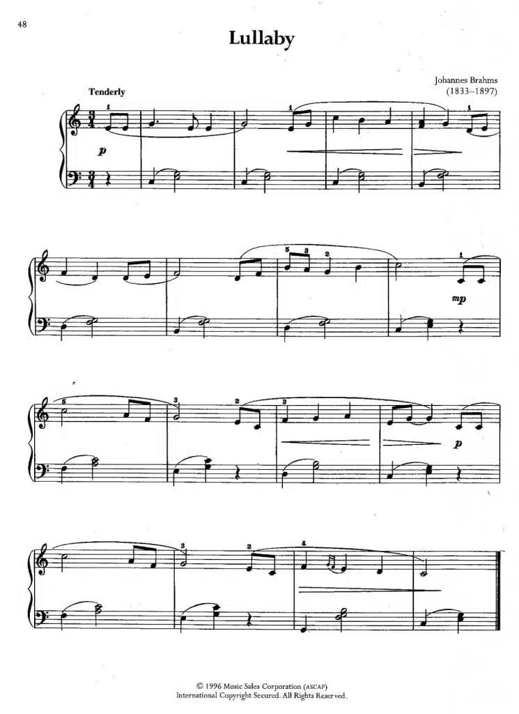 Lullaby Piyano Notaları