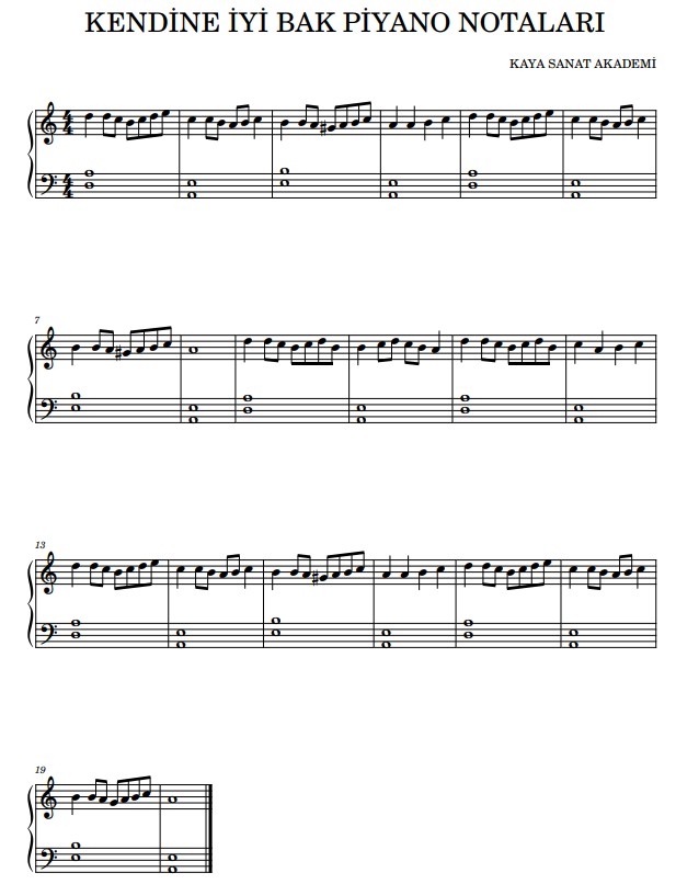 Kendine İyi Bak Notaları