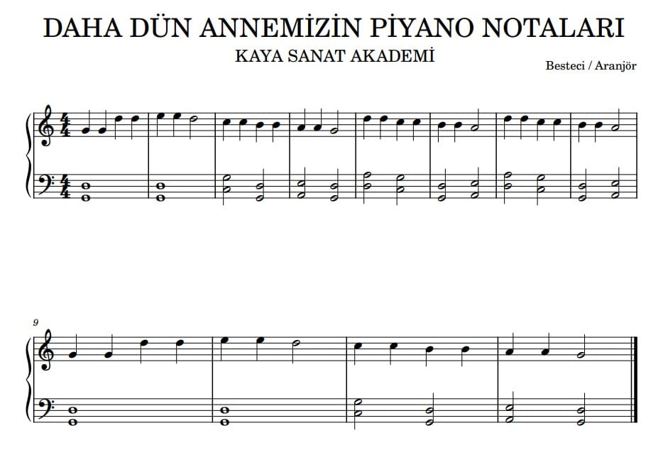 Daha Dün Annemizin Notaları